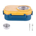 1100ml Double Layer 304 Stainless Steel Thermal Lunch Box, 3-Grid Design with Chopsticks Spoon & Soup Bowl, Red