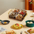 Grey 25.5x20cm Divided Snack Tray with Lid & 4 Removable Bowls, Perfect Serving Platter for Parties & Gatherings