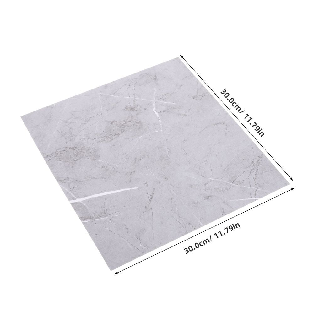 10Pcs Grey PVC Self Adhesive Floor Tiles Waterproof Vinyl Flooring for Bathroom Kitchen Living Room