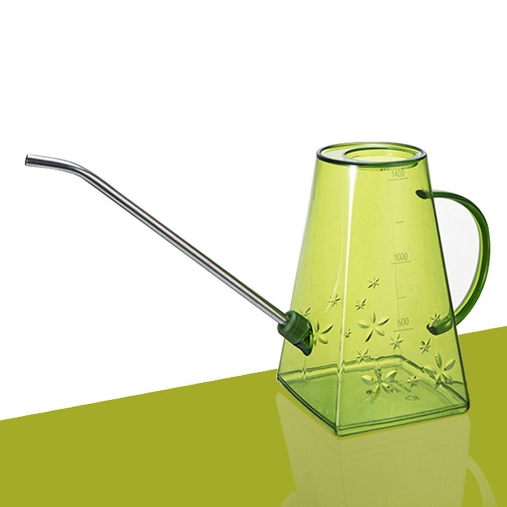 Watering Can for Indoor Plants Home Gardening Transparent PP Plastic Long Mouth Watering Pot Watering Water Bottle Pattern Retro Watering Pot for Outdoor Watering Plants