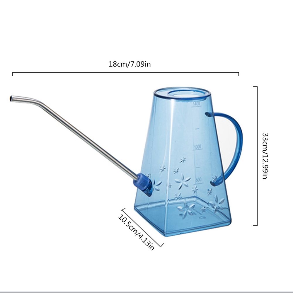 Watering Can for Indoor Plants Home Gardening Transparent PP Plastic Long Mouth Watering Pot Watering Water Bottle Pattern Retro Watering Pot for Outdoor Watering Plants