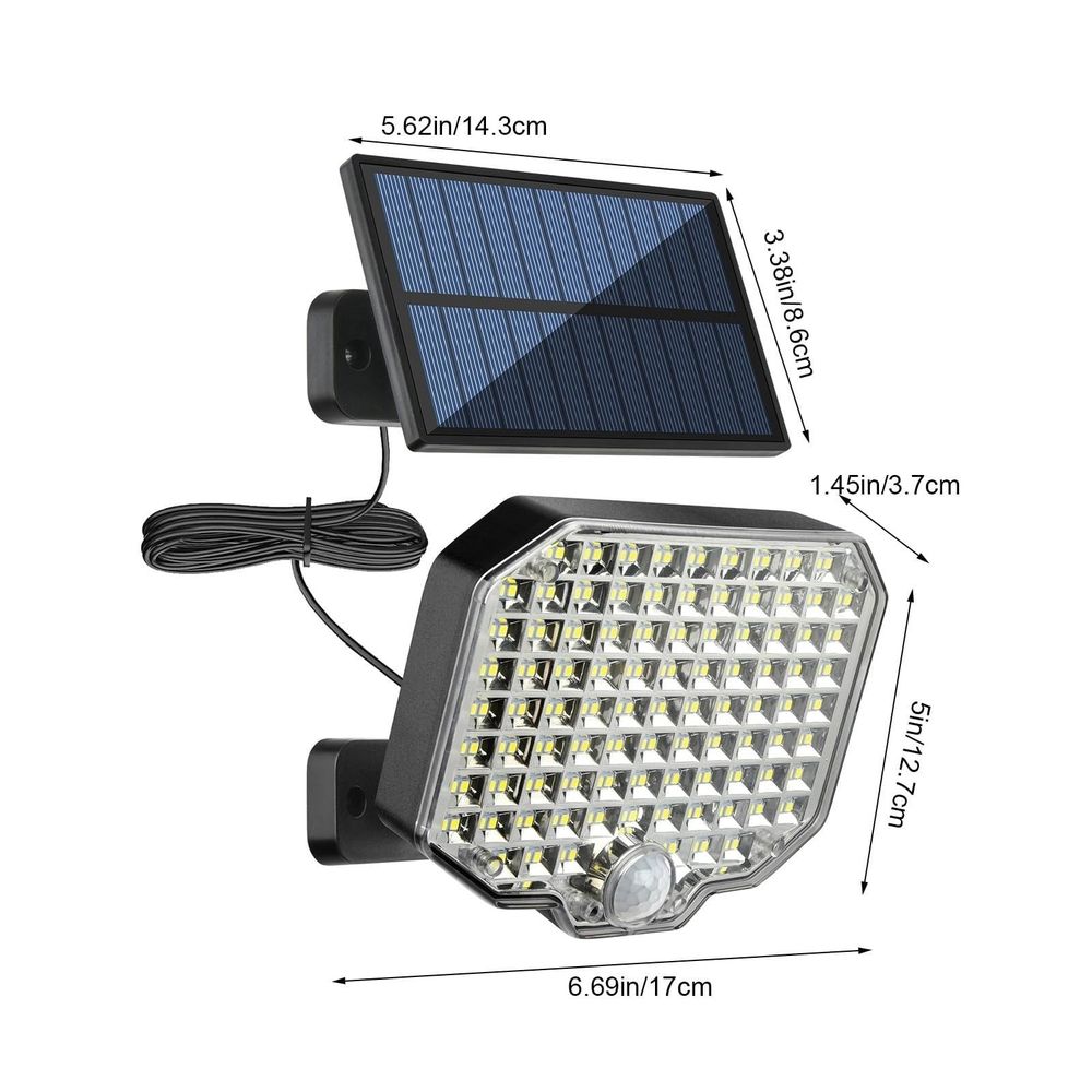 Garden Lamps Solar Wall Light Outdoor With Remote Control 16.4ft Cord Separate Solar Panel Solar LED Light Rainproof With 3 Modes For Patio Ceiling Porch Cabin Roof Tree Doorway