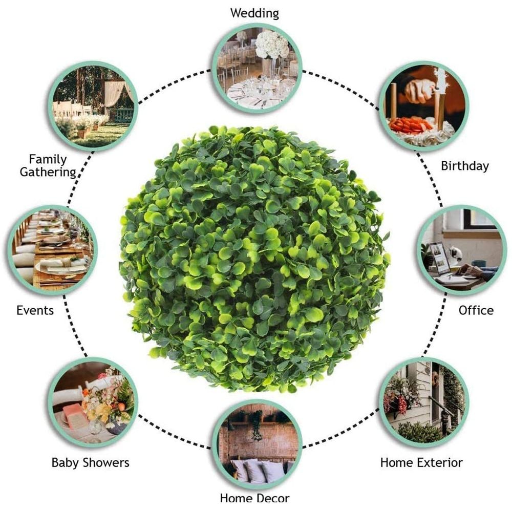Promotion 1pc 15.7 inch 4 Layers Artificial Plant Topiary Ball Faux Boxwood Decorative Balls for Backyard, Balcony,Garden, Wedding and Home Décor (15.7 inch)