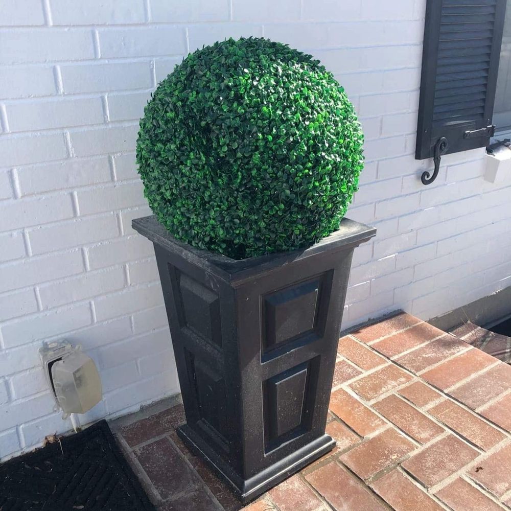 Promotion 1pc 15.7 inch 4 Layers Artificial Plant Topiary Ball Faux Boxwood Decorative Balls for Backyard, Balcony,Garden, Wedding and Home Décor (15.7 inch)
