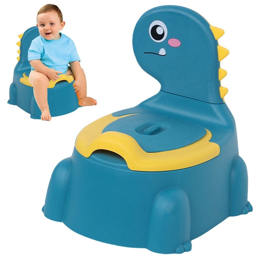 Baby Potty Toilet Cartoon Dinosaur Training Potty Toilet Toddler Potty Chair with Rubber Base Toilet Tissue Dispenser & Guard Children Toilet Training for Child Toddler