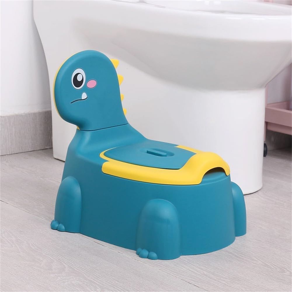 Baby Potty Toilet Cartoon Dinosaur Training Potty Toilet Toddler Potty Chair with Rubber Base Toilet Tissue Dispenser & Guard Children Toilet Training for Child Toddler