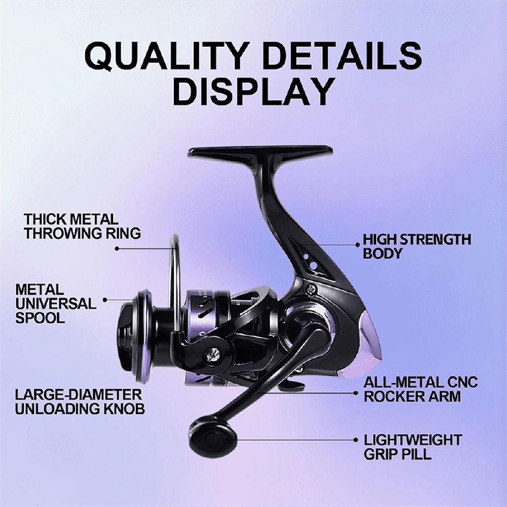 Ultralight -Reel 5.2:1 Gear Ratio Freshwater Saltwater Surf Fishing Reels,Max Drag 11lbs, Ice Fish Reel PW500
