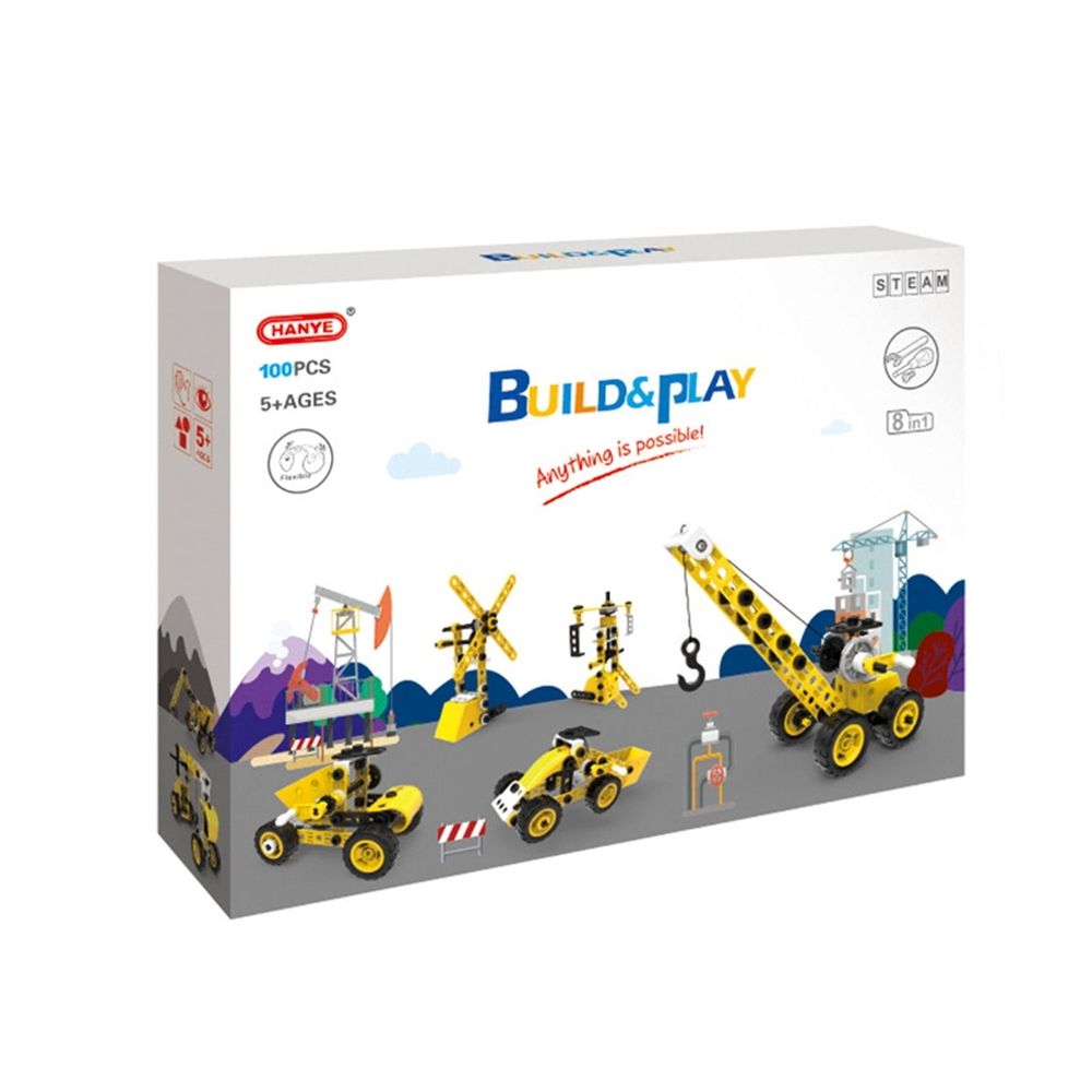 Robot Building Kit 8 in 1 Engineering 100 Piece Magnetic for Boys 6-12