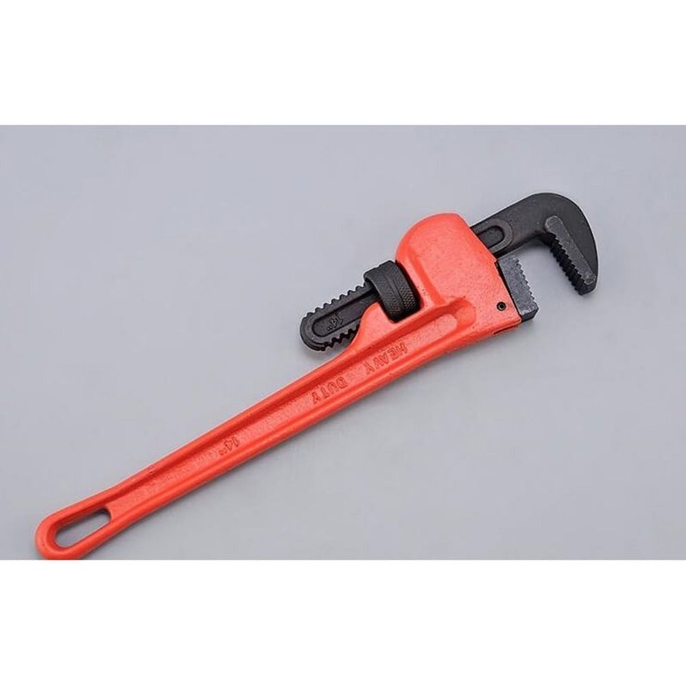Heavy Duty Pipe Wrench Monkey Heat Treated Serrated Jaw and Adjustable Nut 6 Inches-14 Inches