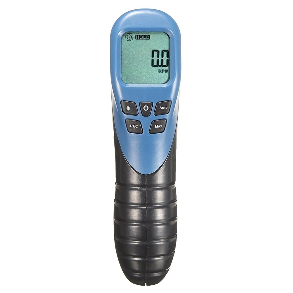 LCD Display Laser Digital Tachometer Automatic Manual Measurement Handheld Gun Type Design Blue