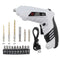 Foldable Electric Screwdriver, Rechargeable Cordless Screwdriver with USB Cable, Small Power Drill Set with Adjustable Torque and LED Light, for Home, Office, and DIY Tool Projects