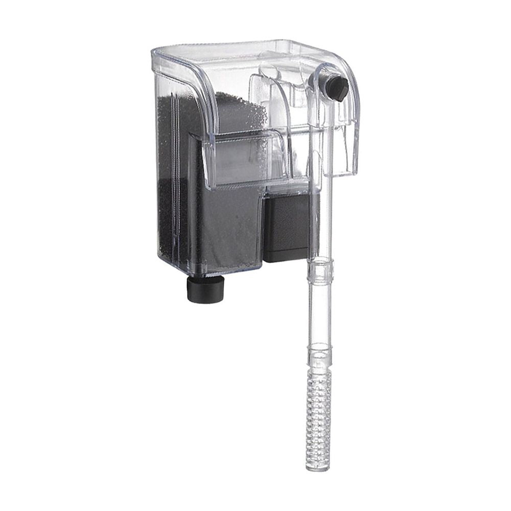 Hang On Back Aquarium Filter, 2-in-1 Silent Bio Filtration and Oxygenation Pump, Low Noise Power Filter for Small to Medium Fish Tanks, Submersible Water Circulation System