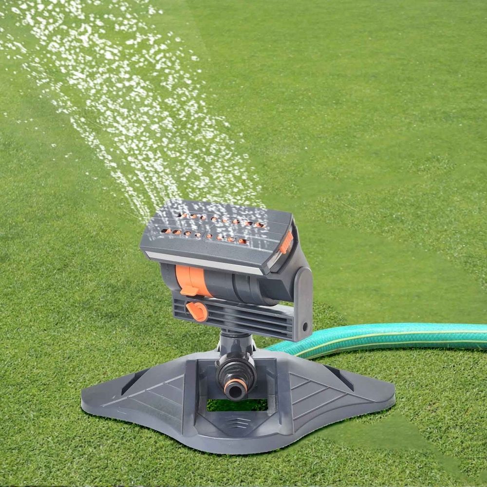 Upgraded Adjustable Oscillating Sprinkler with 16 Mini Turbines, Wide Coverage Swing Sprinkler with Metal Connector and Filter, 4-Mode Garden Irrigation System for Lawn and Yard