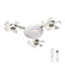 3-Head Drone Ceiling Fan Light, E27 Socket LED Chandelier, Smart Remote Control Air Circulator with 3-Color Dimmable Lighting for Bedroom