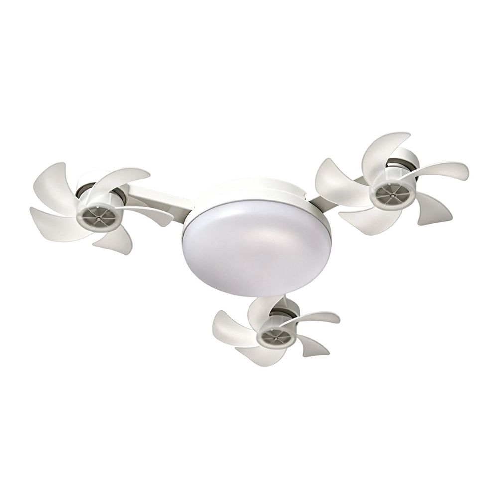3-Head Drone Ceiling Fan Light, E27 Socket LED Chandelier, Smart Remote Control Air Circulator with 3-Color Dimmable Lighting for Bedroom