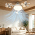 3-Head Drone Ceiling Fan Light, E27 Socket LED Chandelier, Smart Remote Control Air Circulator with 3-Color Dimmable Lighting for Bedroom