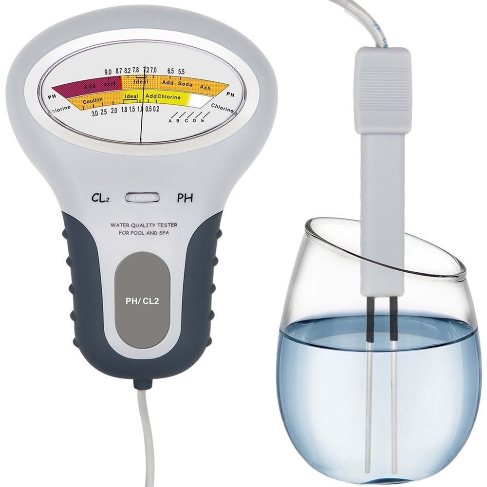 Portable pH Meter for Swimming Pools, Handheld Pool Water Tester with 5.9 inch Probe, Electronic pH Monitor for Spas and Whirlpools