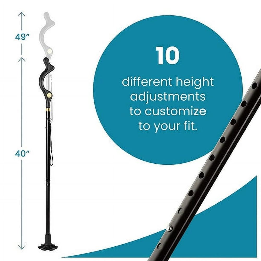 Walking Cane for Men and Walking Canes for Women Special Balancing - Cane Walking Stick Have 10 Adjustable Heights - self Standing Folding Cane, Portable Collapsible Cane, Comfortable and Lightweight