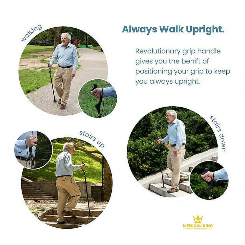 Walking Cane for Men and Walking Canes for Women Special Balancing - Cane Walking Stick Have 10 Adjustable Heights - self Standing Folding Cane, Portable Collapsible Cane, Comfortable and Lightweight