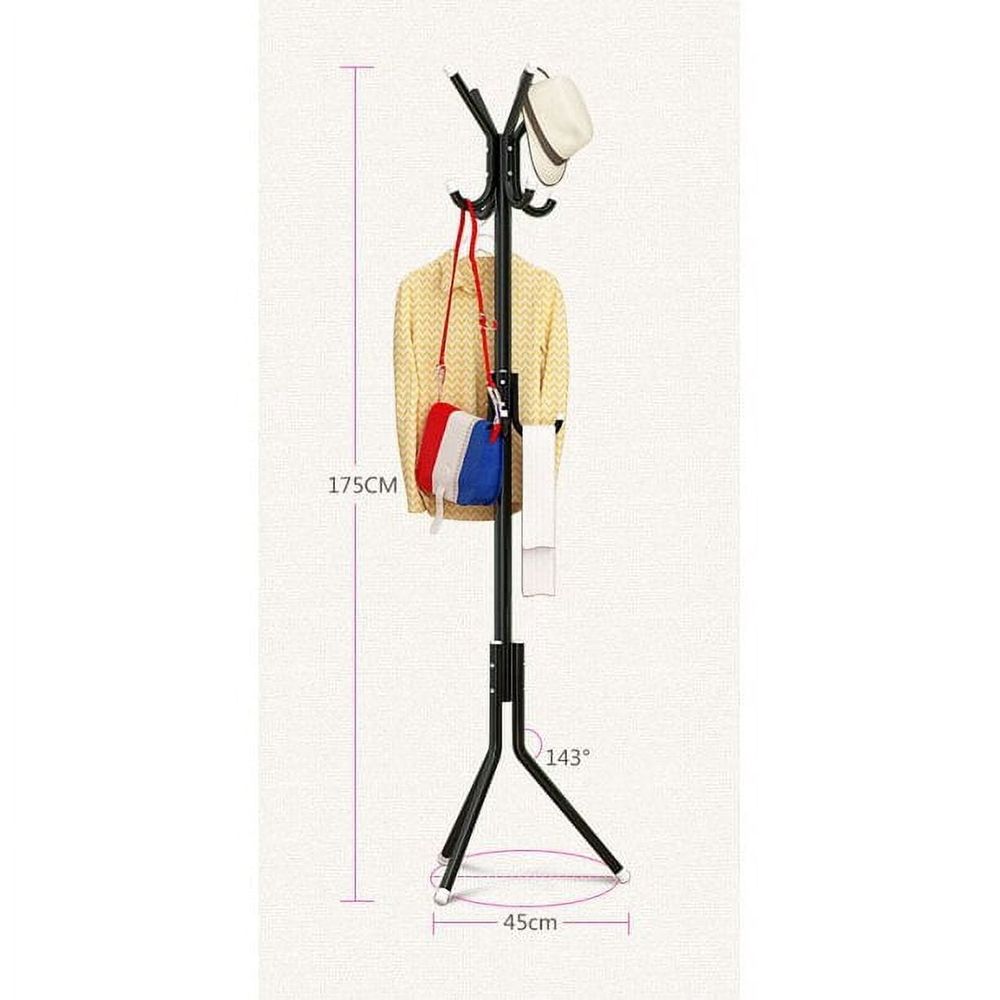 Coat Rack 12 Hook Standalone Stainless Steel Hat Stand Clothes Hanger Hall Tree