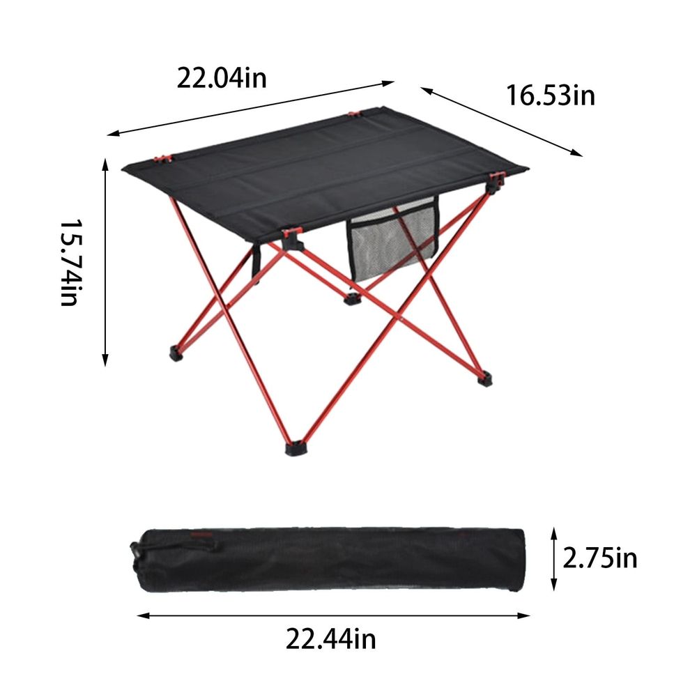Ultralight Backpacking Table - Collapsible Camping Table with Storage Mesh for Camping Gear Accessories, Hiking, Mountaineering, Outdoor Travel