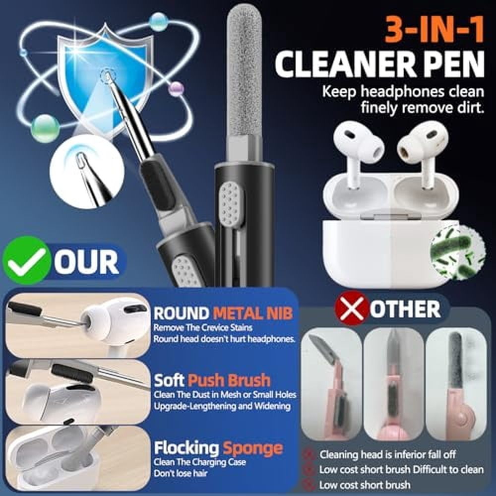 Compatible with AirPods Pro 3 Case,Magnetic Automatic Lock with Cleaning Kit,Compatible