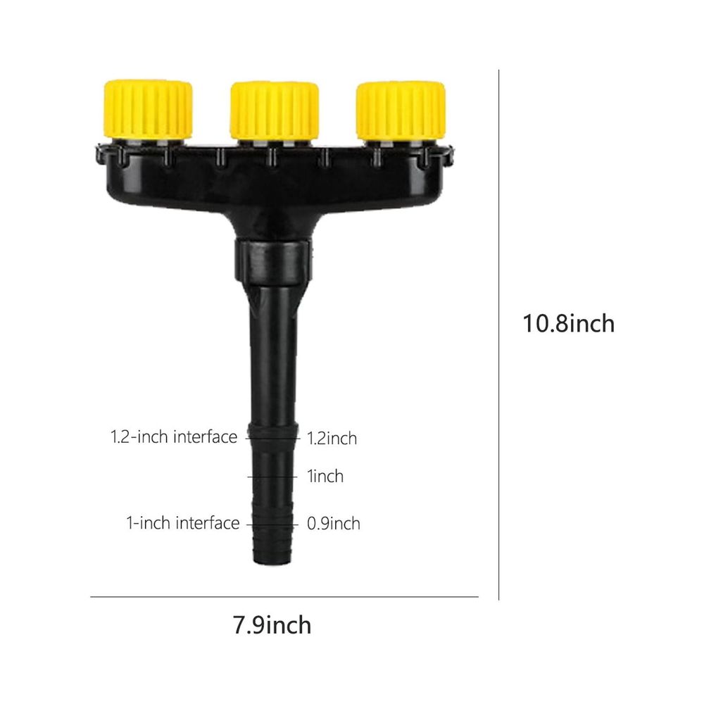 Garden Porous Sprayer Atomizer Nozzles Sprinkler, Adjustable Water Spray Range Multi-head Water Sprayer, Sprinklers with 3 Nozzles Sprayer Pump, for Outdoor Lawn Yard Plant, Vegetables Flower