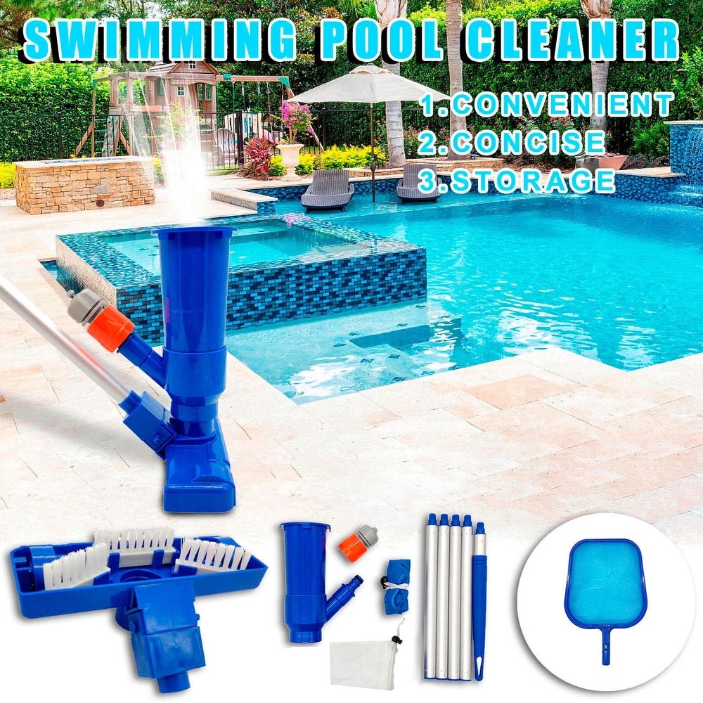 Handheld Pool Vacuum above Ground - Portable Swimming Pool Jet Cleaner, Pool Leaf Vacuum Cleaning Kit W/Brush with 5 Section Poles, Small Jet Vac Vacuum for Underwater, Spas, Ponds