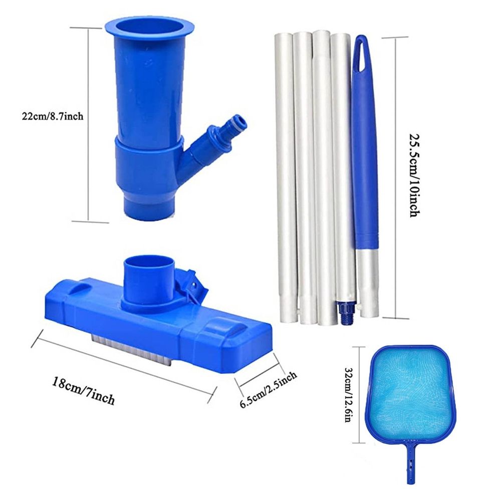 Handheld Pool Vacuum above Ground - Portable Swimming Pool Jet Cleaner, Pool Leaf Vacuum Cleaning Kit W/Brush with 5 Section Poles, Small Jet Vac Vacuum for Underwater, Spas, Ponds