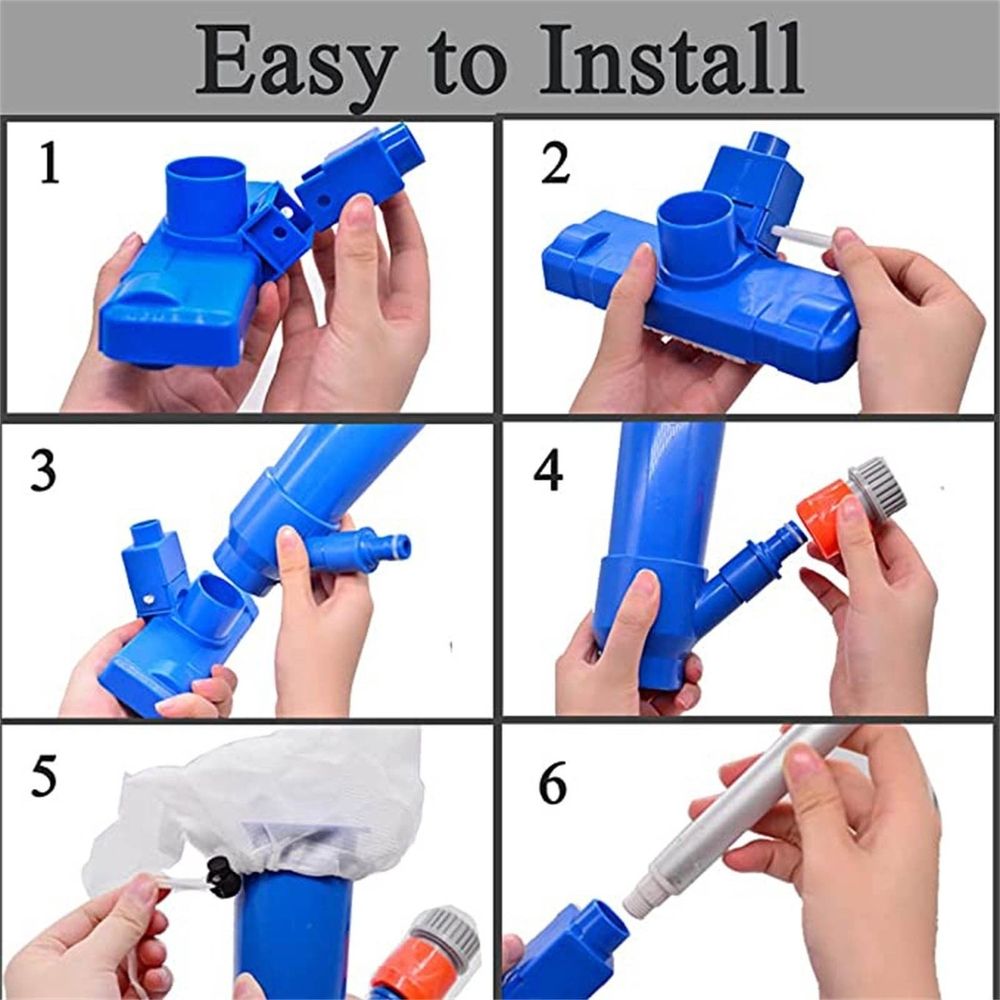 Handheld Pool Vacuum above Ground - Portable Swimming Pool Jet Cleaner, Pool Leaf Vacuum Cleaning Kit W/Brush with 5 Section Poles, Small Jet Vac Vacuum for Underwater, Spas, Ponds