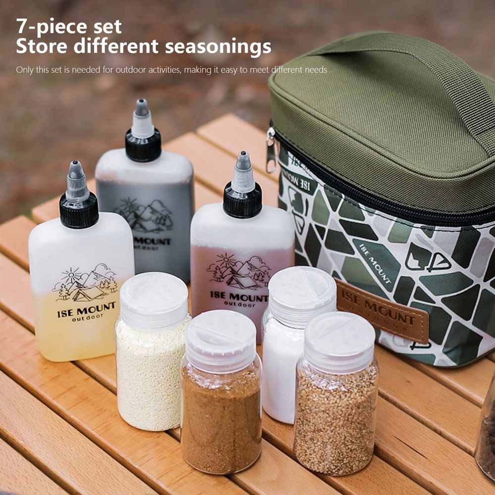 Outdoors Camping Portable Spice-Jars Organizer Containers Set With Storage Bag,Camping Spice Kit Travel Spice Holder Hiking Spices Set Bushcraft Spice Kit For Outdoor Camping BBQ