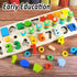 Wooden Number Puzzle for Boys or Girls - Montessori Toys for Boys or Girls Learning- Wooden Counting Blocks Sorting Toys Shape Block Educational Toys Preschool Activities Stacking Toy