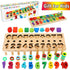 Wooden Number Puzzle for Boys or Girls - Montessori Toys for Boys or Girls Learning- Wooden Counting Blocks Sorting Toys Shape Block Educational Toys Preschool Activities Stacking Toy