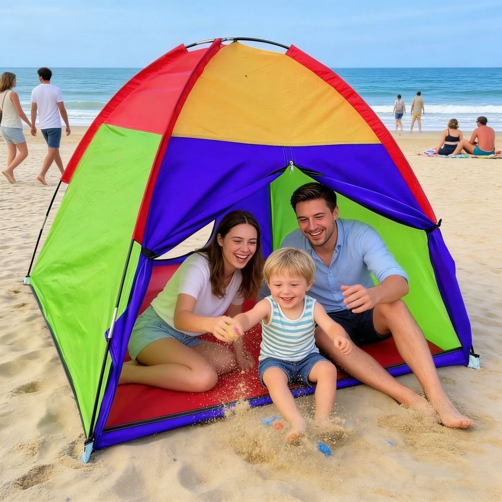 Kids Play Tent, Kids Pop Up Tent, Camping Playground, Indoor/Outdoor Children Playhouse for Boys and Girls, Rainbow Color,47x47x39inch
