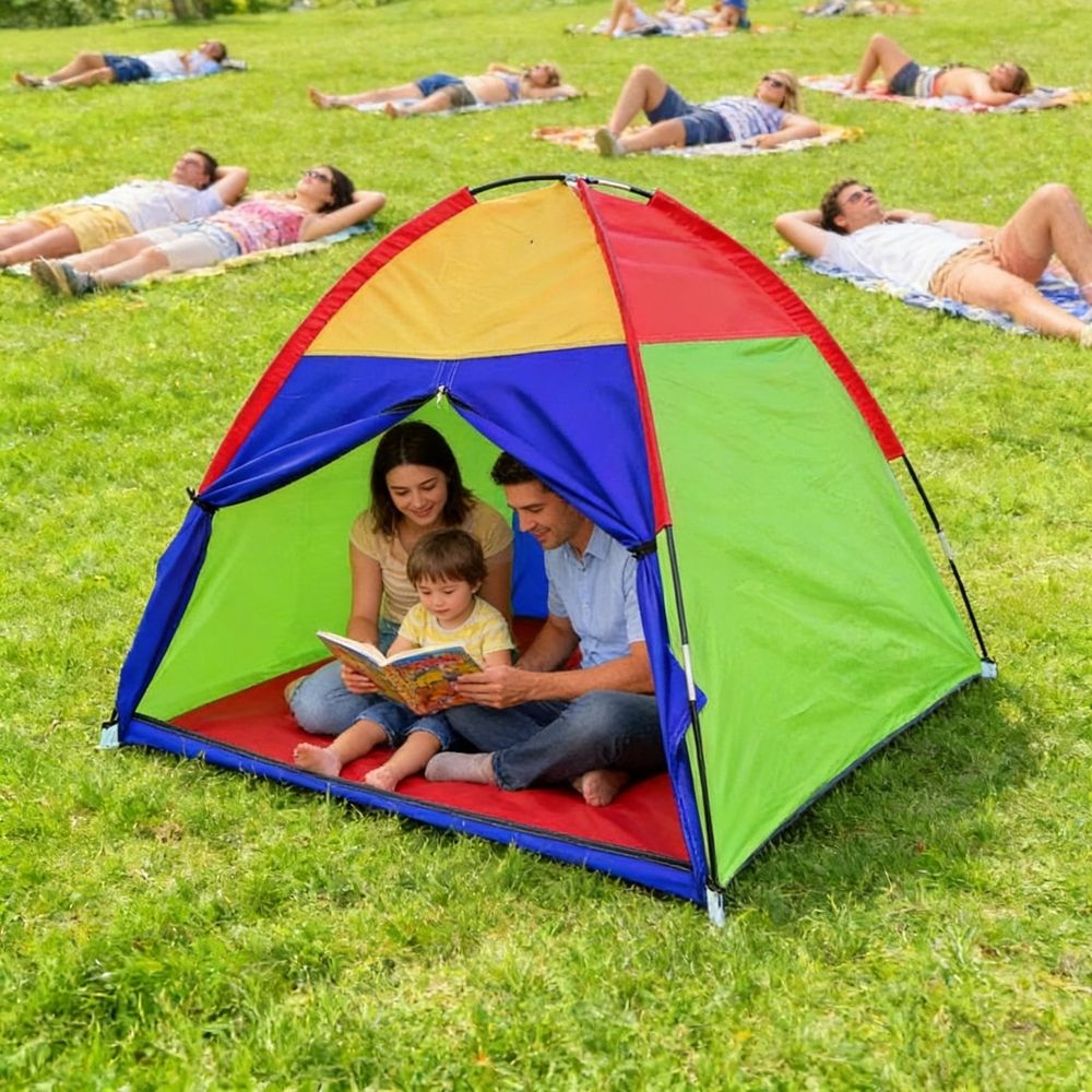 Kids Play Tent, Kids Pop Up Tent, Camping Playground, Indoor/Outdoor Children Playhouse for Boys and Girls, Rainbow Color,47x47x39inch