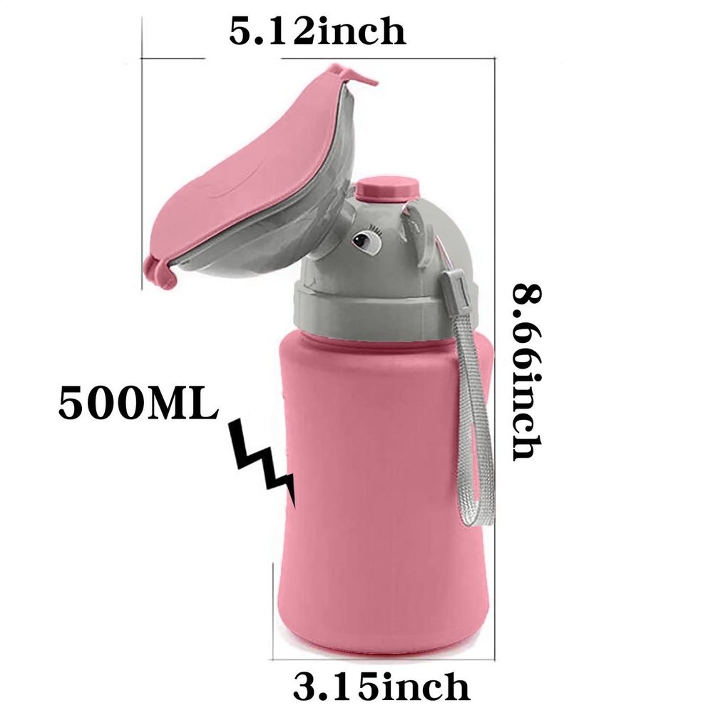 Kids Portable Travel Urinal 500ml for Toddler Boys Girls Pee Training Emergency Toilet Potty for Car Trip Outdoor Camping on the Road Park Beach Travel Essentials,Blue