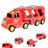 Fire Truck Toys for 1-6 Years Old Boys Toddlers, 5 in 1 Carrier Trucks Cars Toys for Toddler Boy Girl Birthday, Cars Friction Power Toys with Light Sound