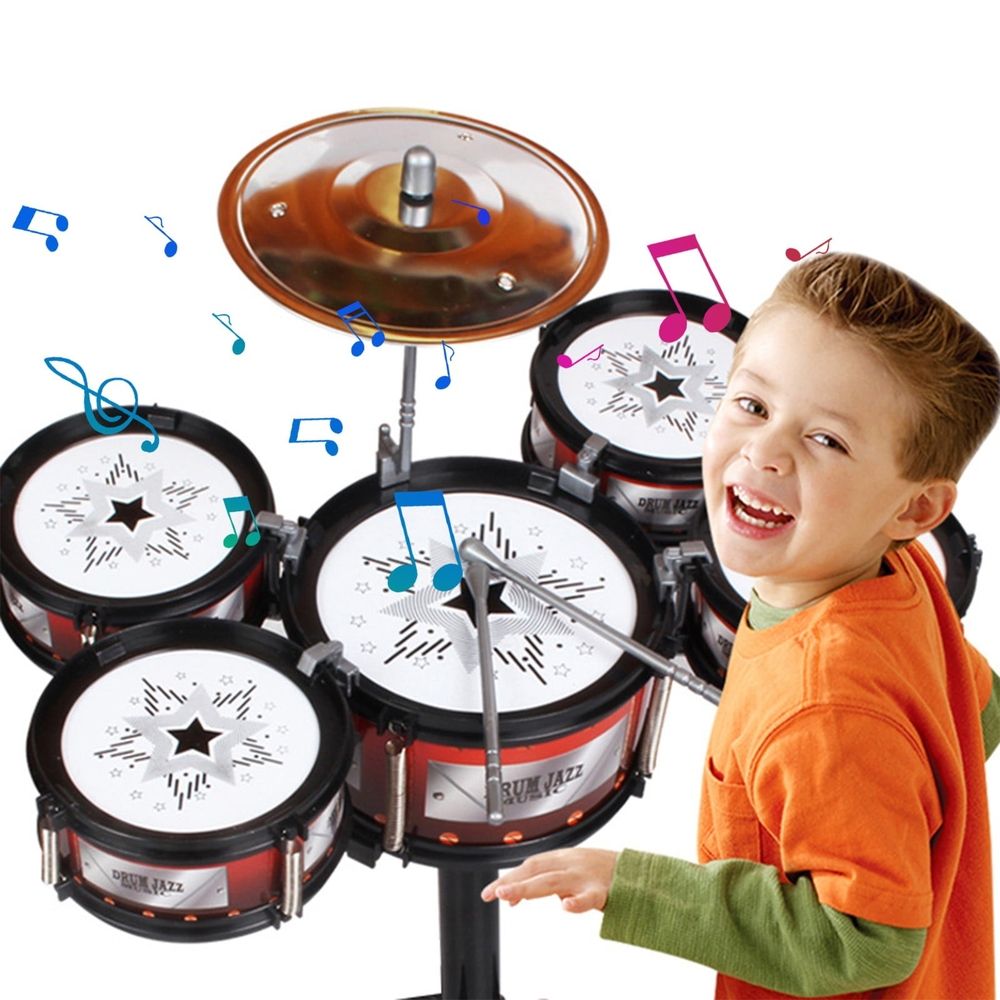 Toddlers Drum Set Kids Jazz Drum Kit Band Rock Drum for 3-5 Years Old Birthday Xmas Gift, Early Learning Musical Toy Set with Easy Assembly