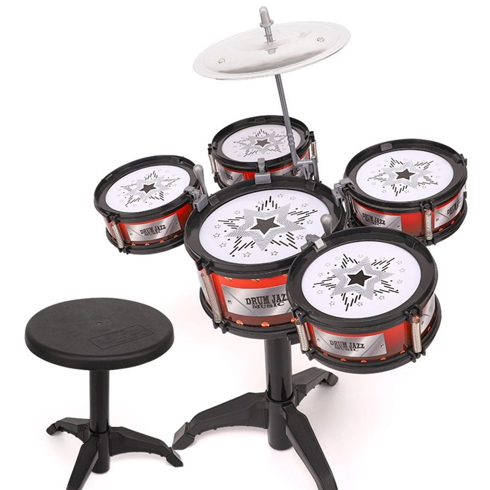 Toddlers Drum Set Kids Jazz Drum Kit Band Rock Drum for 3-5 Years Old Birthday Xmas Gift, Early Learning Musical Toy Set with Easy Assembly