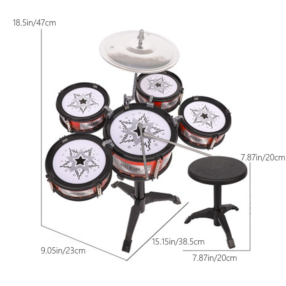 Toddlers Drum Set Kids Jazz Drum Kit Band Rock Drum for 3-5 Years Old Birthday Xmas Gift, Early Learning Musical Toy Set with Easy Assembly