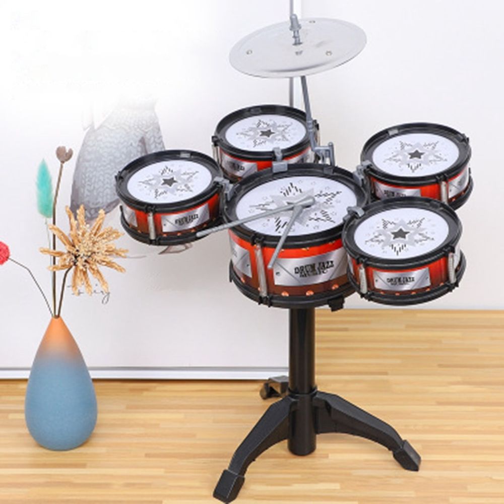 Toddlers Drum Set Kids Jazz Drum Kit Band Rock Drum for 3-5 Years Old Birthday Xmas Gift, Early Learning Musical Toy Set with Easy Assembly