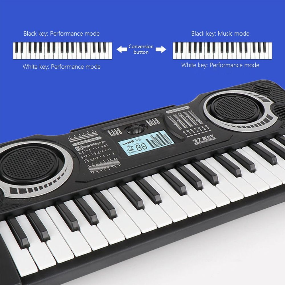 37 Keys Piano Keyboard, Electronic Digital Piano with Built-In Speaker Microphone, Portable Keyboard Gift Teaching for Beginners, Birthday Gift for Children