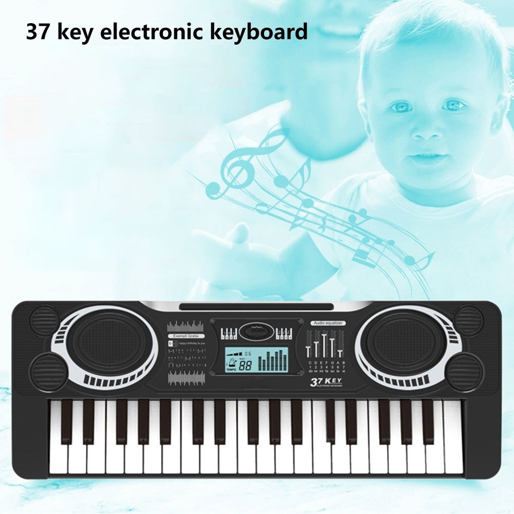 37 Keys Piano Keyboard, Electronic Digital Piano with Built-In Speaker Microphone, Portable Keyboard Gift Teaching for Beginners, Birthday Gift for Children
