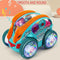 Dynamic Gear-Powered Car with Led Lights, Kids Transparent Luminous Toy Car, Bump and Go Toy Cars with Colorful Moving Gears, Suitable for Kids Aged 1-3 Years