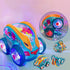 Dynamic Gear-Powered Car with Led Lights, Kids Transparent Luminous Toy Car, Bump and Go Toy Cars with Colorful Moving Gears, Suitable for Kids Aged 1-3 Years