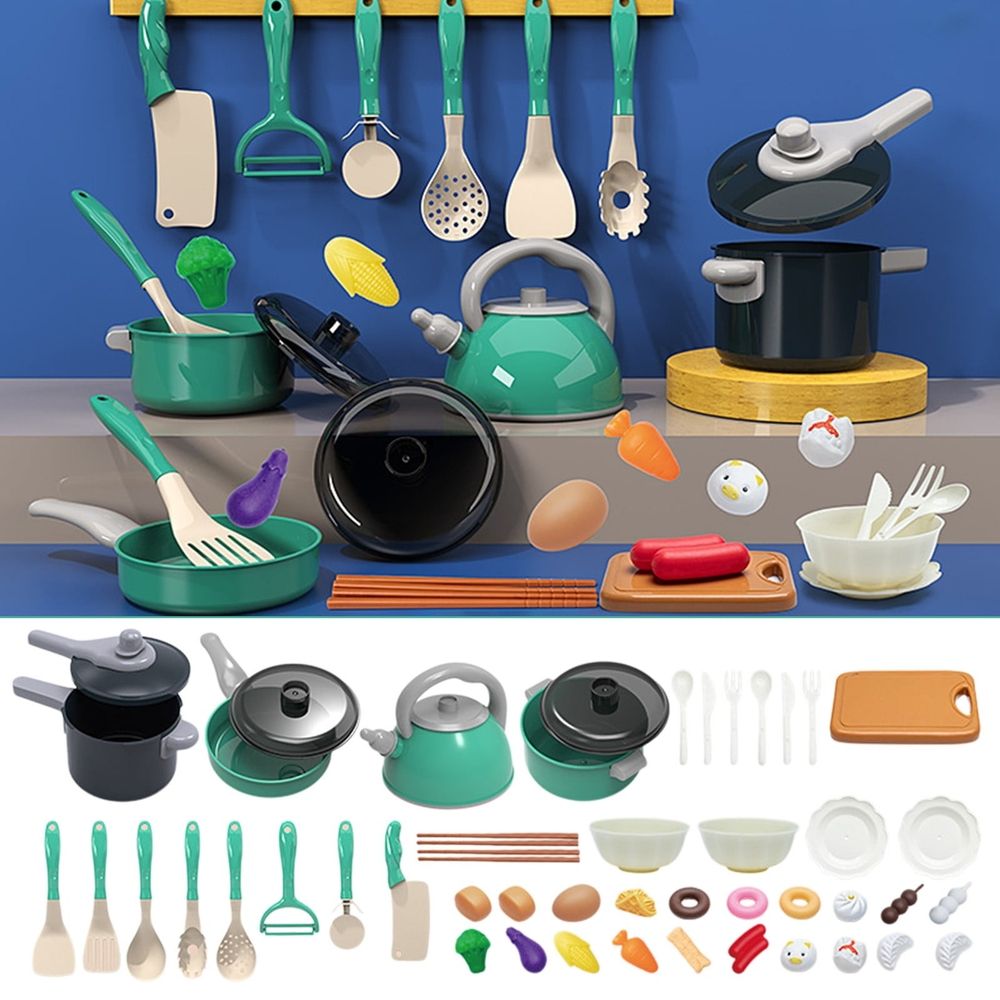 28 Pcs Play Food Set for Kids Kitchen, Toddlers Pretend Food Cooking Play Kitchen Accessories, Cookware with Pots Pans Utensils, Montessori Learning Gift Toddler Cooking Toy Set