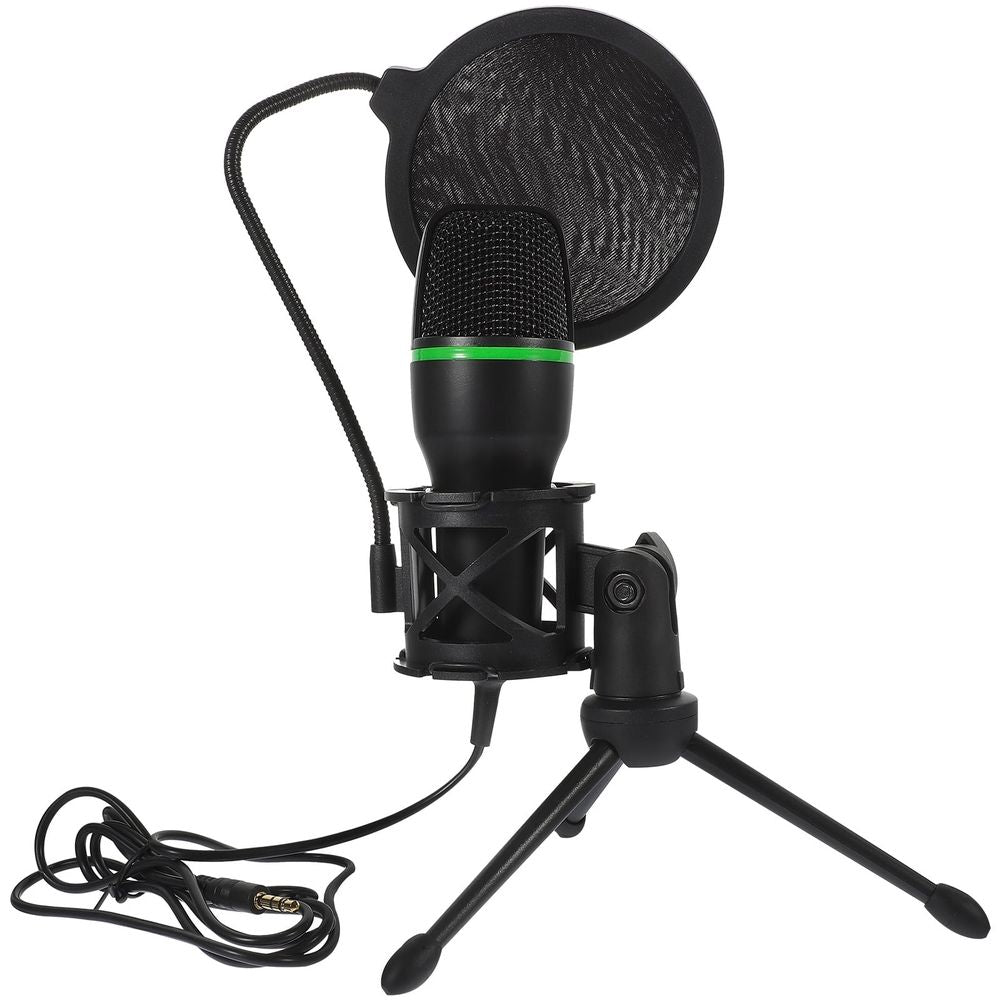 1 Set Black Condenser Gaming Microphone with Metal and Plastic Build,for Clear Audio,200x15x2.5cm