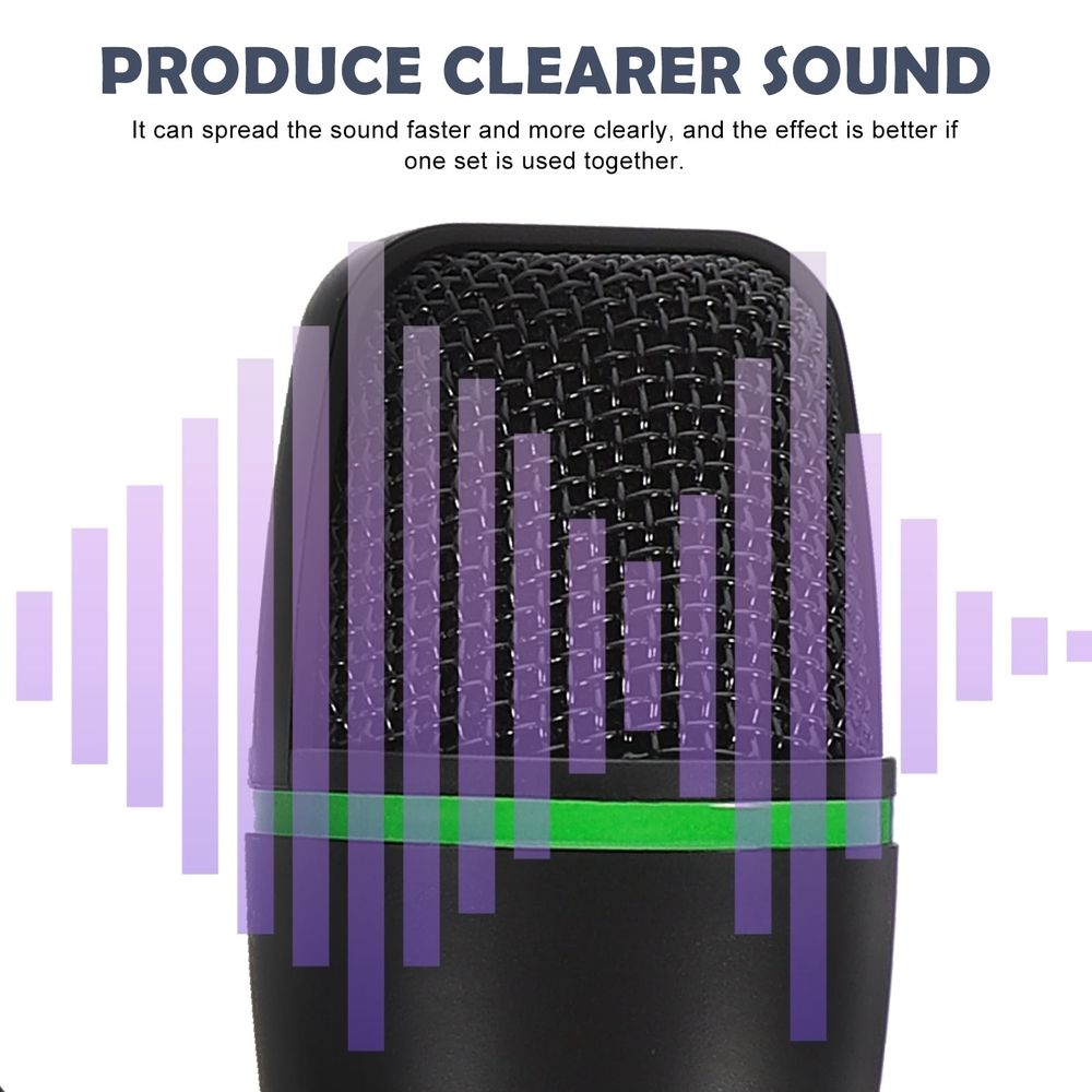 1 Set Black Condenser Gaming Microphone with Metal and Plastic Build,for Clear Audio,200x15x2.5cm