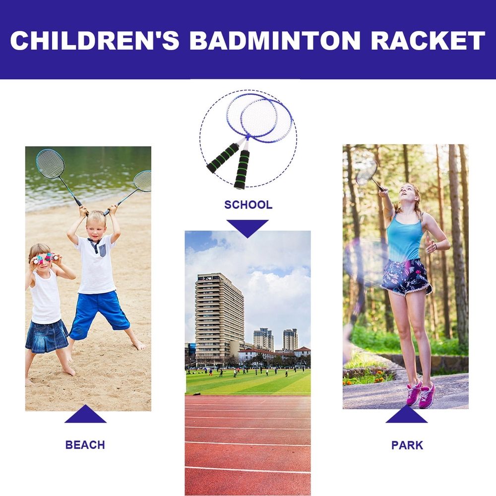 Badminton Racket Set, Alloy Frame with Nylon Strings, Lightweight Design for Outdoor Sports and Recreational Play