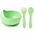 Almond Silicone Suction Cup And Spoon Set Baby Bowl Non Breakable Baby Feeding Utensils Stage 1 Self Feeding Weaning Food First Set